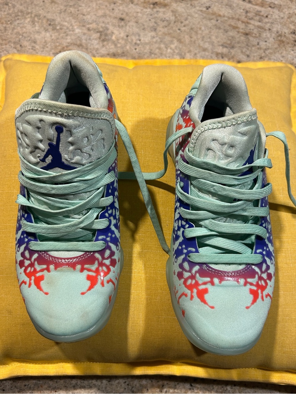 Jordan Kids Mint Green Multicolor Low-Top Sneakers